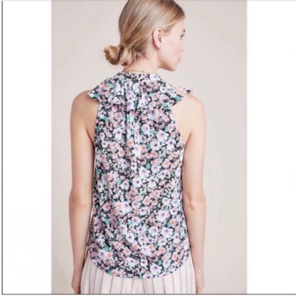 3/$14 Anthropologie Floral Button Front Stretch Top Size: S - Picture 2 of 9